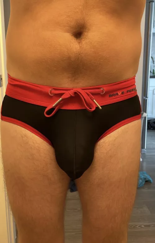 “Brave person” speedo. Ready for the gym pool