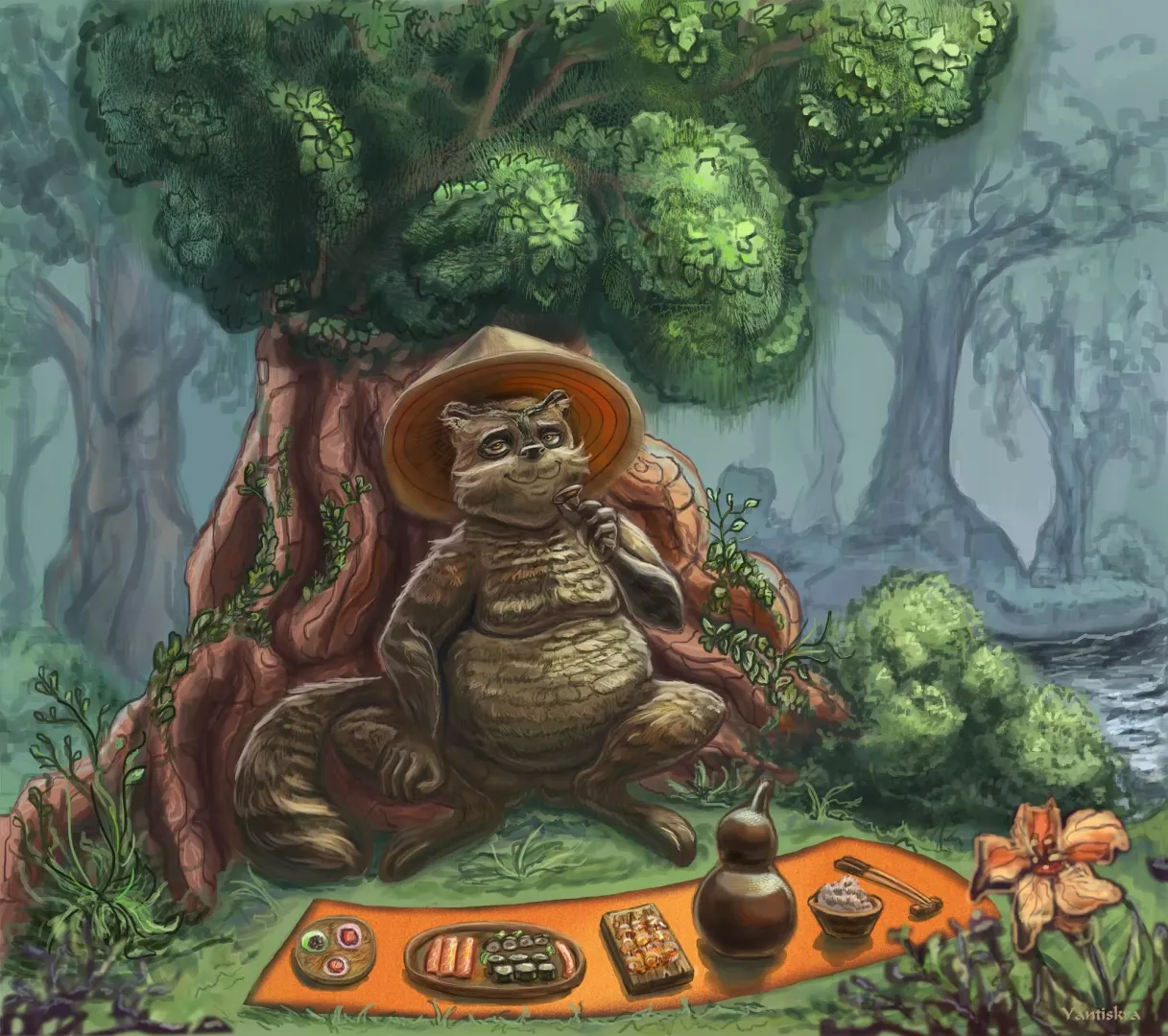 Breakfast in the forest (art by me)