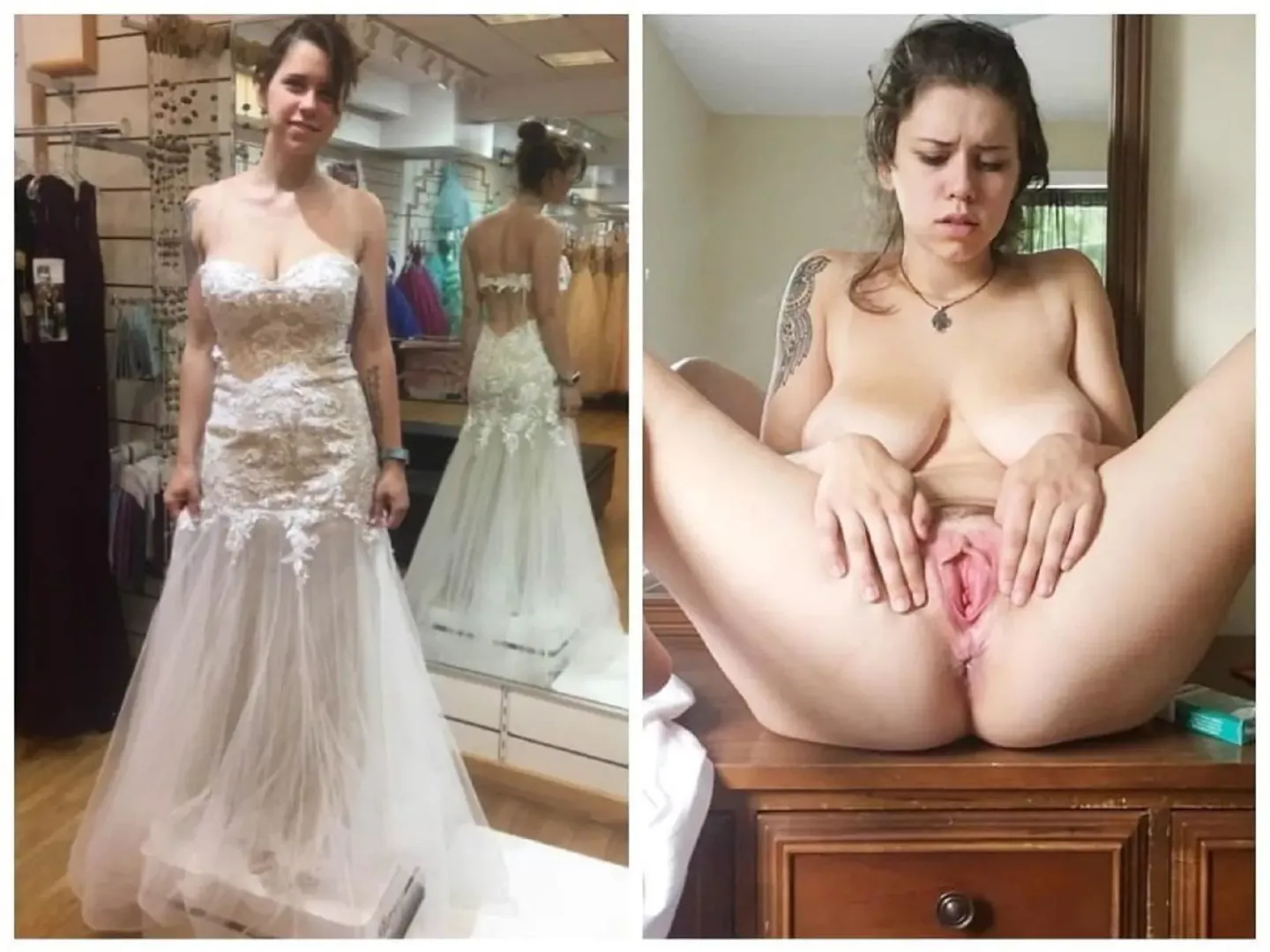 Bride shows it all