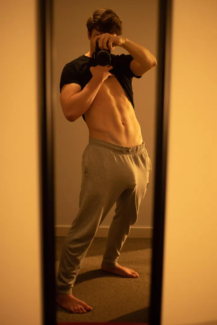 Bulging out of my favourite pair of sweatpants