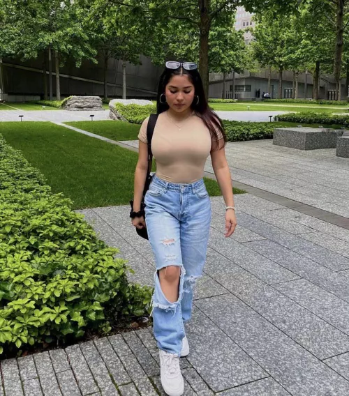 Busty in tan