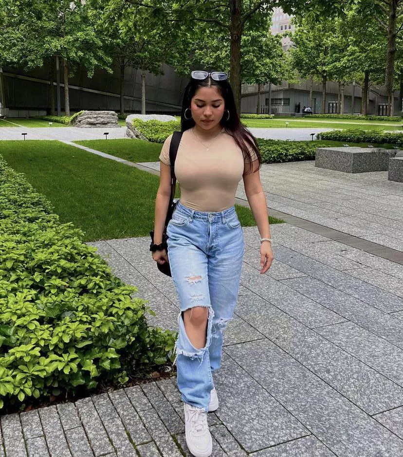 Busty in tan