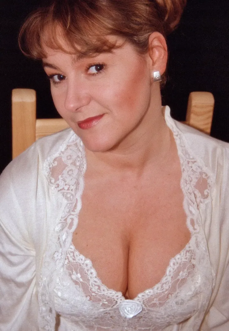 Busty Wife love to flaunt her Big Tits Cleavage in a lace Top