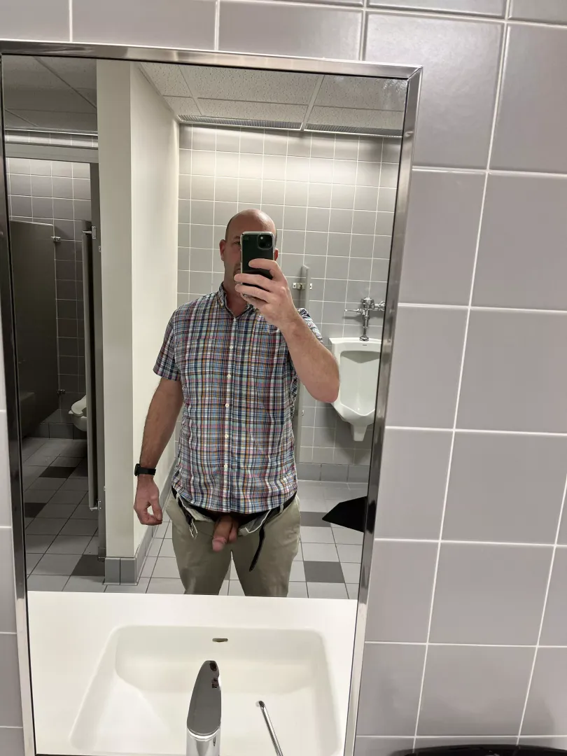 Busy public mens room