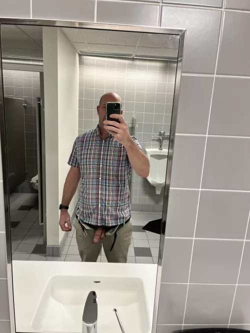 Busy public mens room