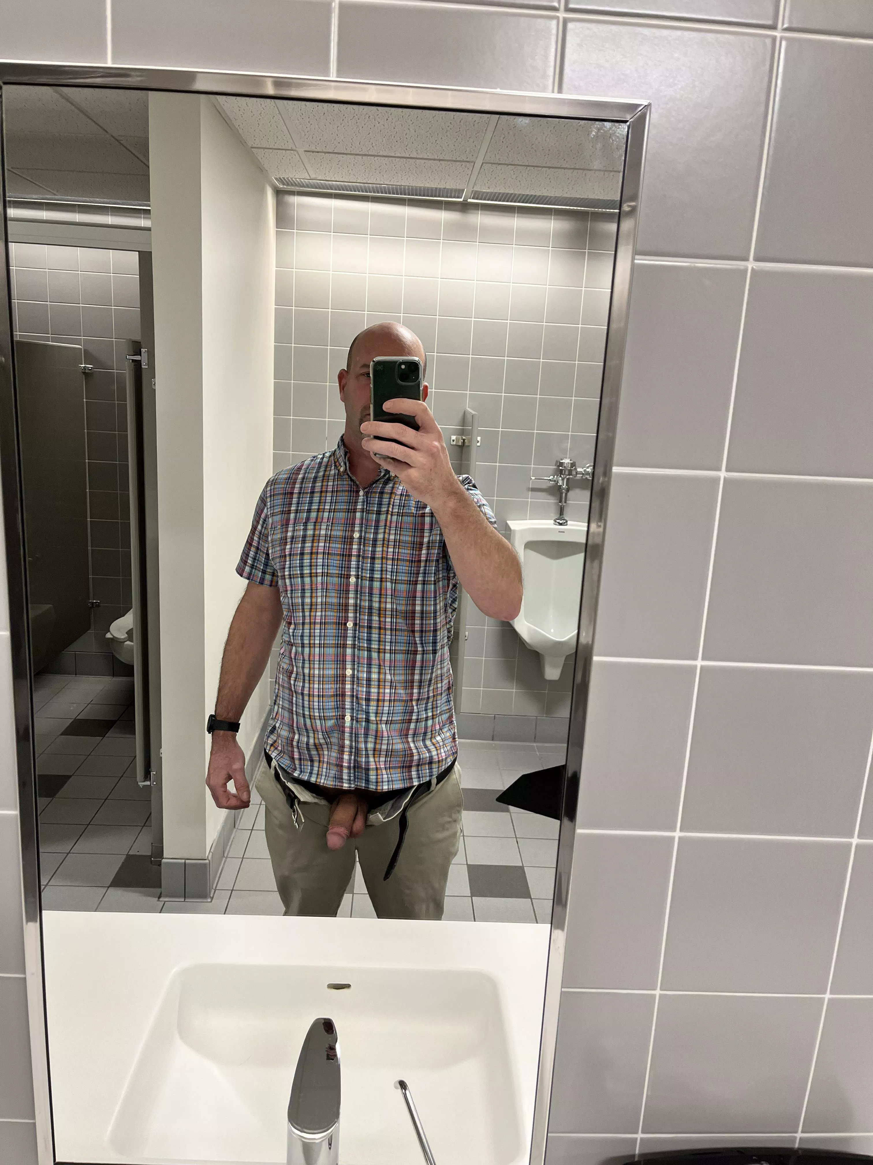 Busy public mens room