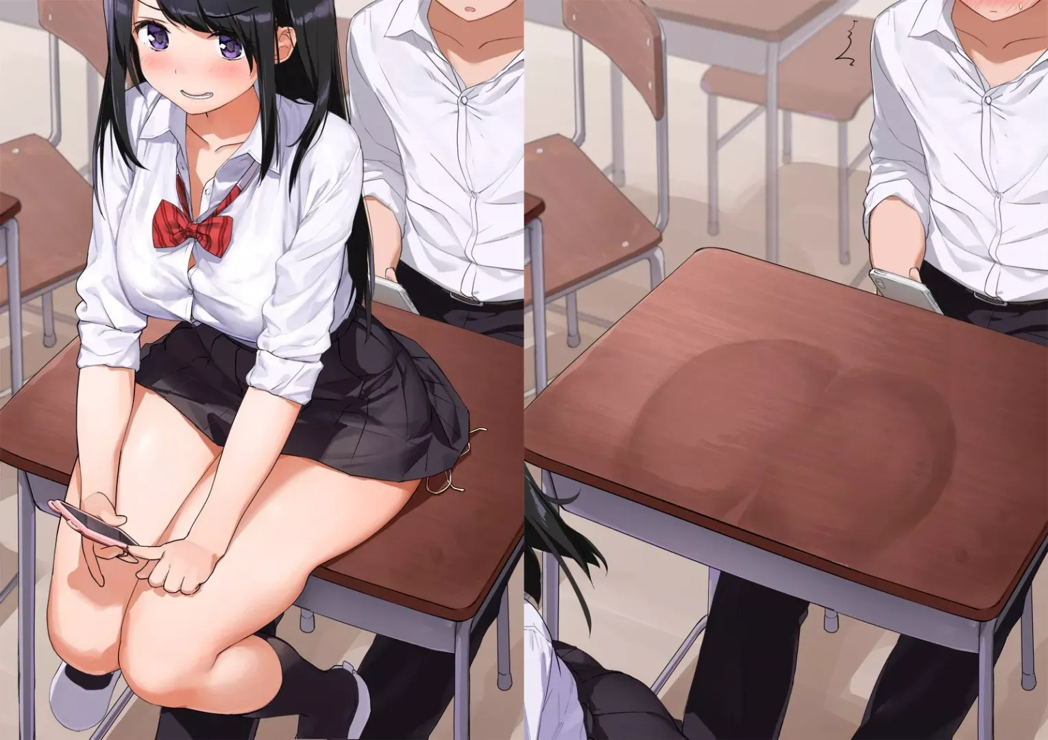 Butt print on desk