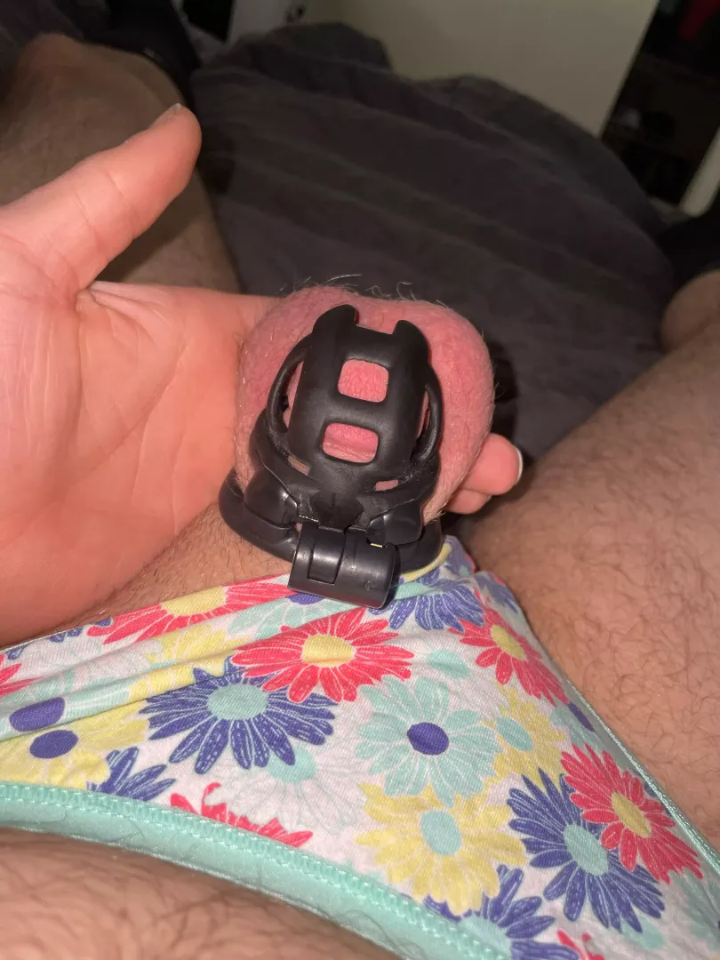 Caged in a thong