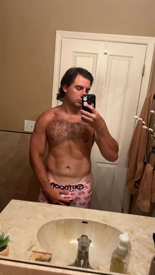 Can you see it or should I keep pulling my pants down?