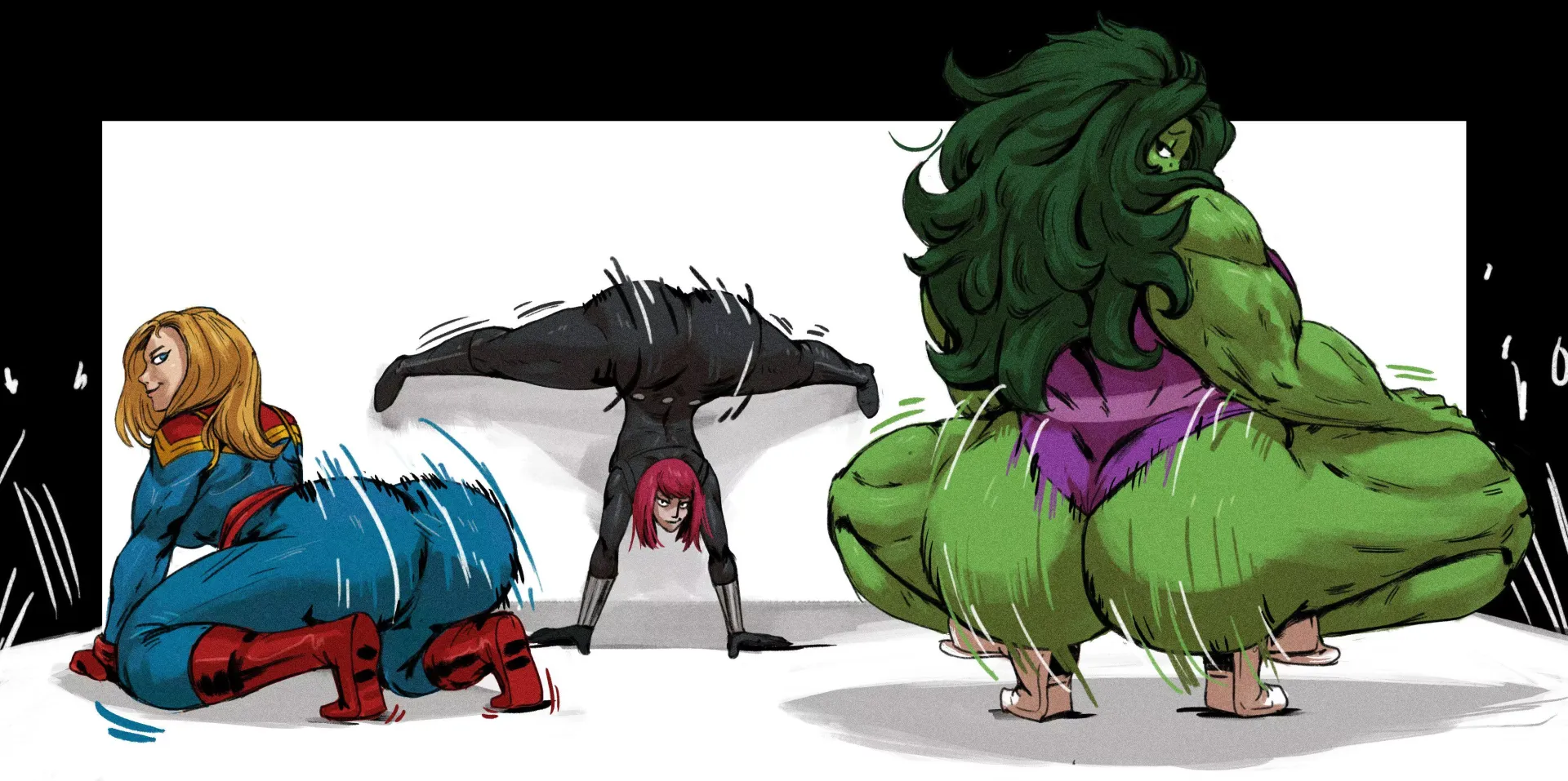 Captain Marvel, Black Widow and She Hulk (BlackRedTac) [Marvel]
