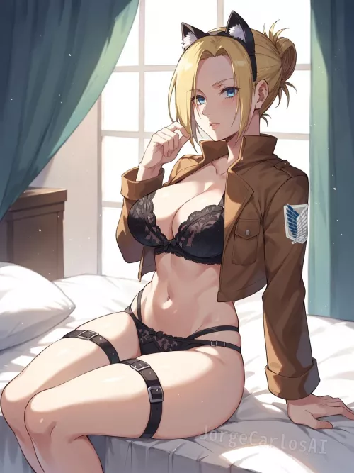 Cat girl Annie with lingerie
