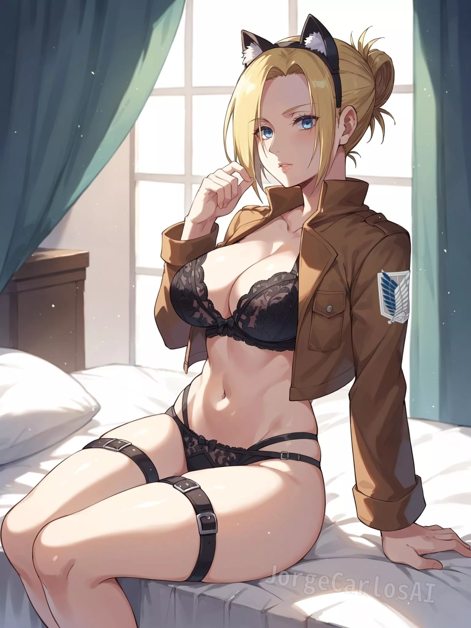 Cat girl Annie with lingerie