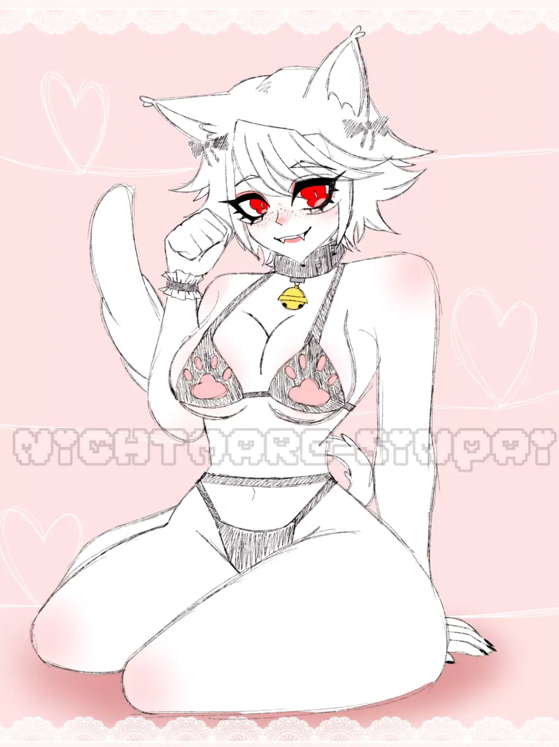 Cat girl version of my oc 😼