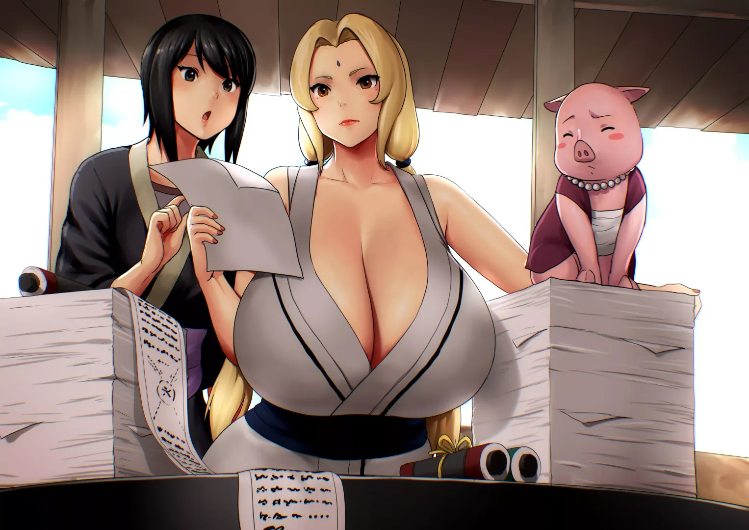 Catching up on paperwork 