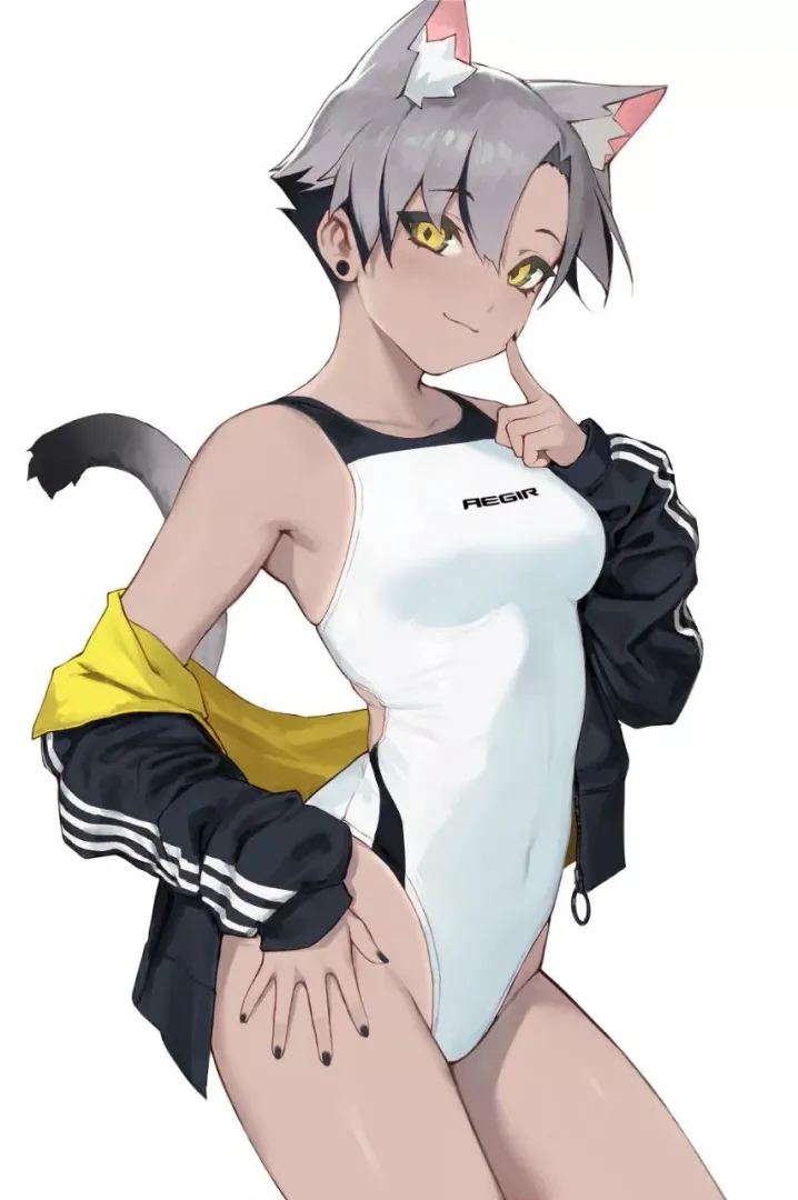 Catgirl in a swimsuit