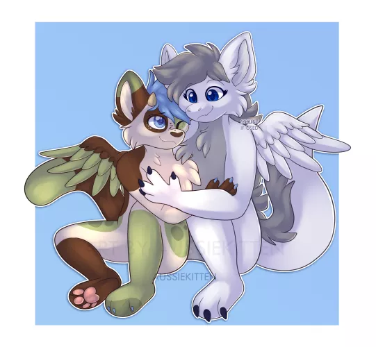 Catto and Dragon Cuddles! | [Comm for Kaden ft. my boy Geo]