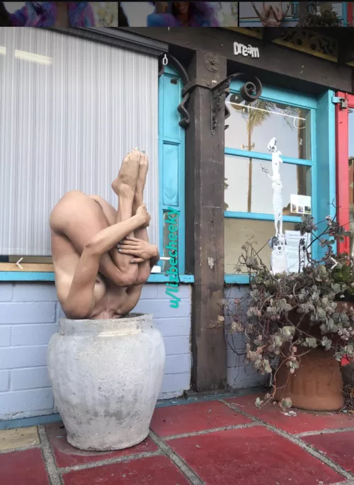 Cause who doesn’t see a pot and want to stick their head in it to do a head stand?! … naked lol