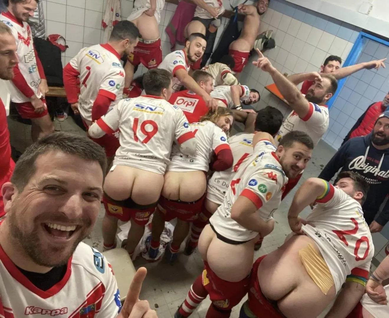 Celebrating a win