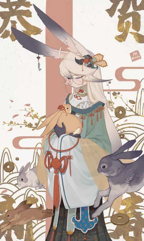 Celebrating the Year of the Rabbit (Art by: MzHh)