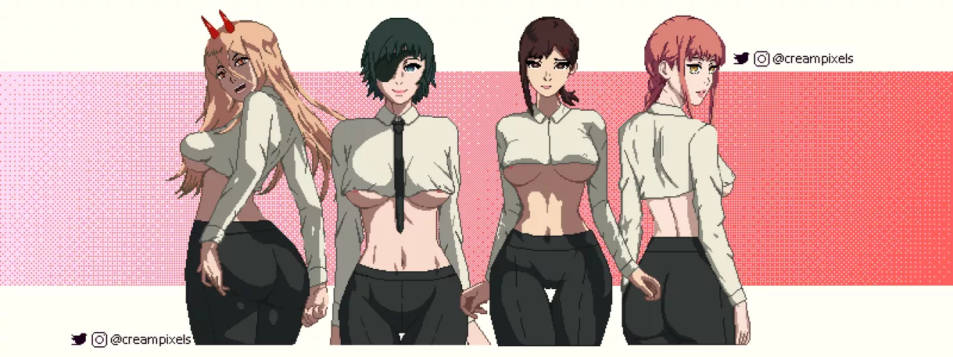 Chainsawman girls in hot pixels. Who y'all got?