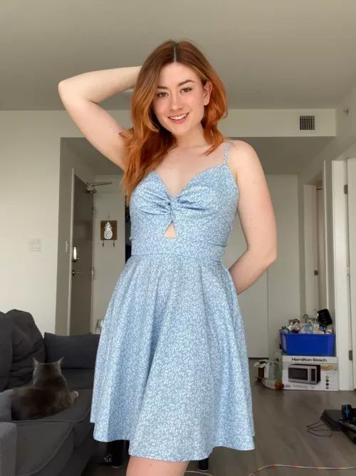 Cheesin’ because I feel cute in this Sundress! :)