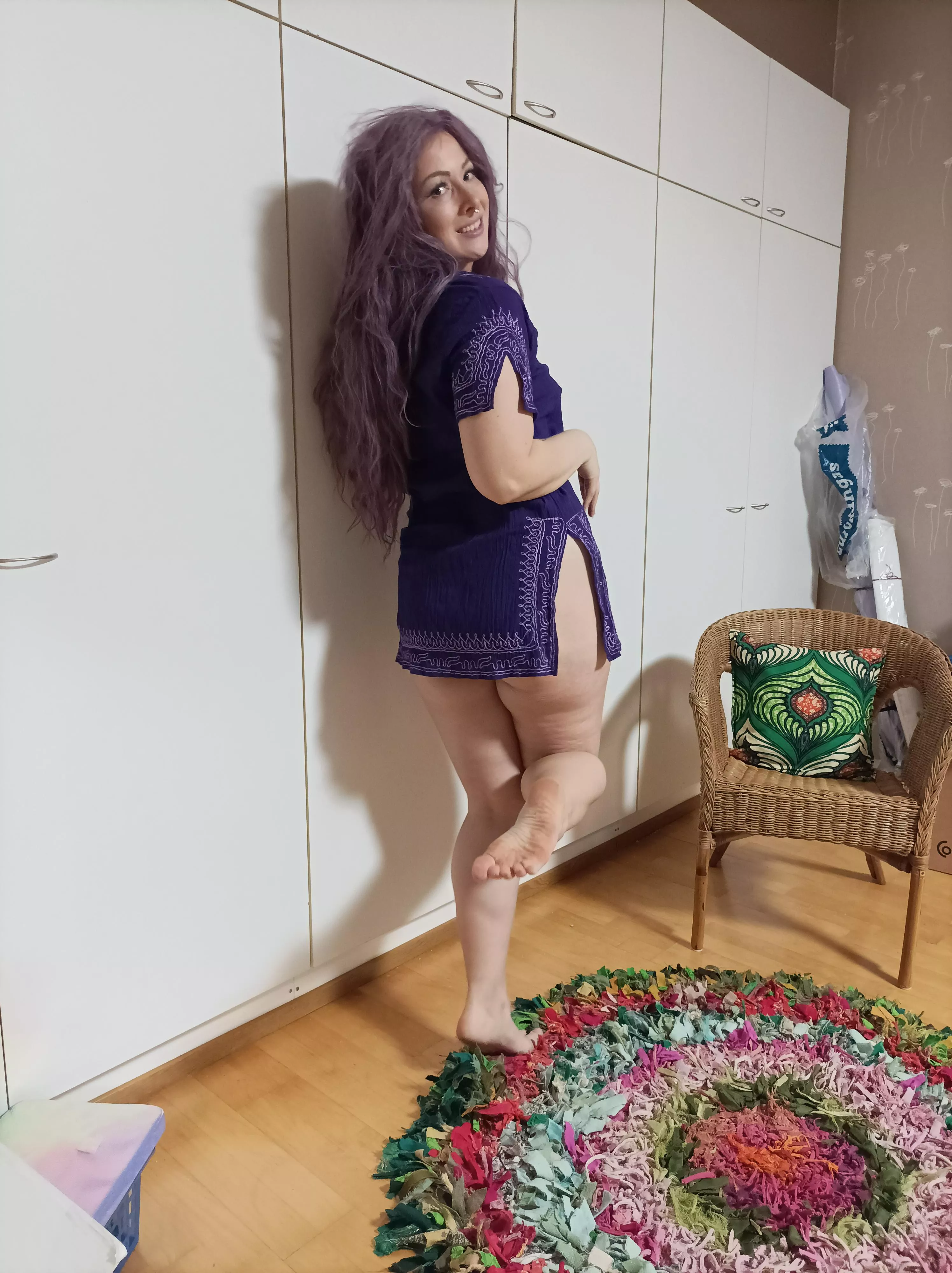 Chilling barefeet at home