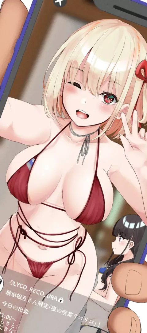 Chisato Promoting The Shop (Lycoris Recoil)