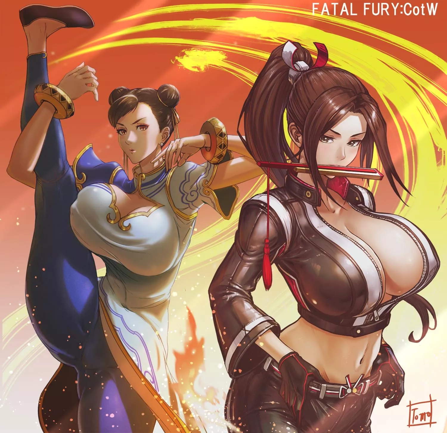 Chun Li and Mai bring the heat to South Town (Tomo)