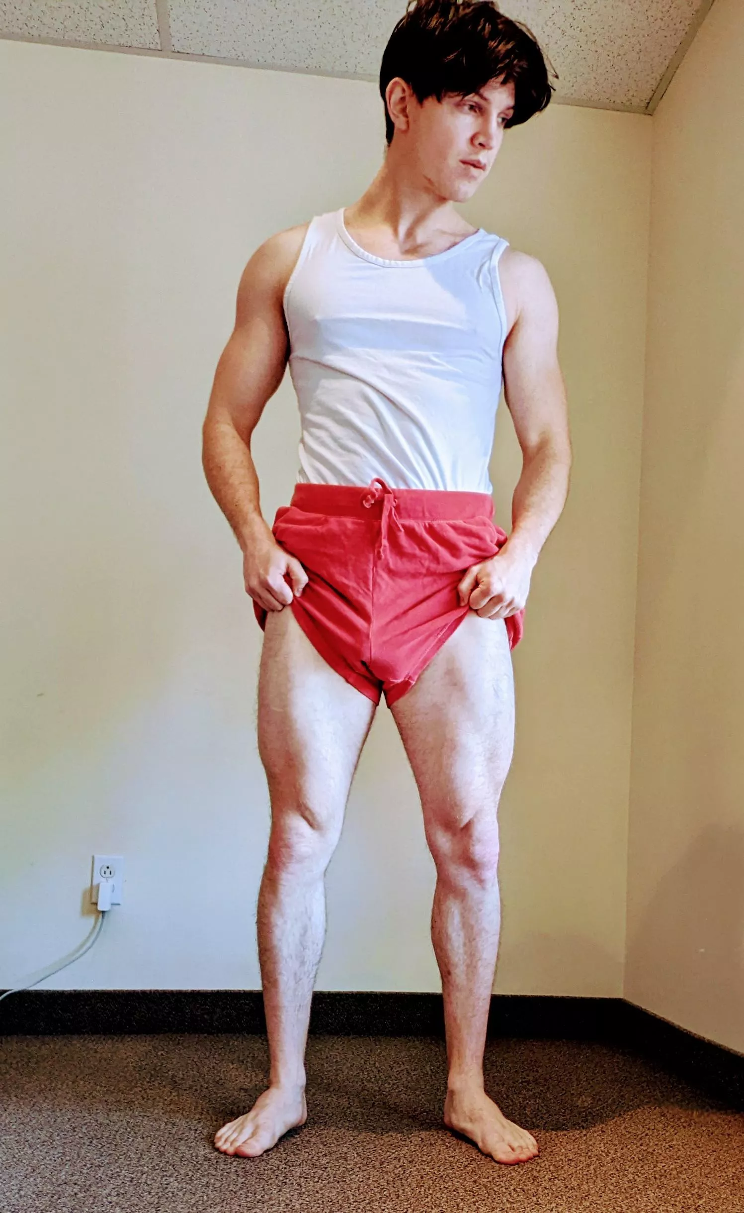 classic red shorts