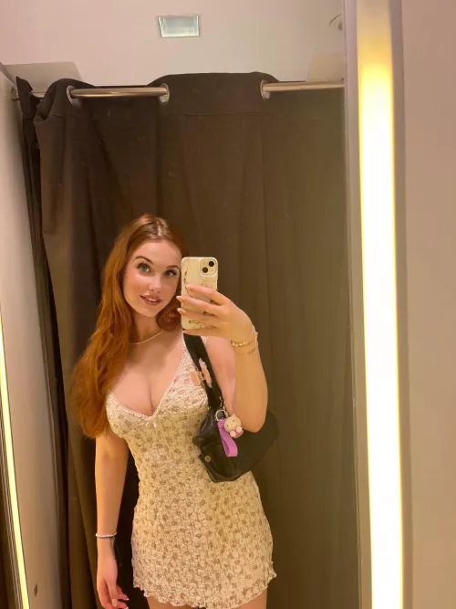 Classy dress , mirror selfie