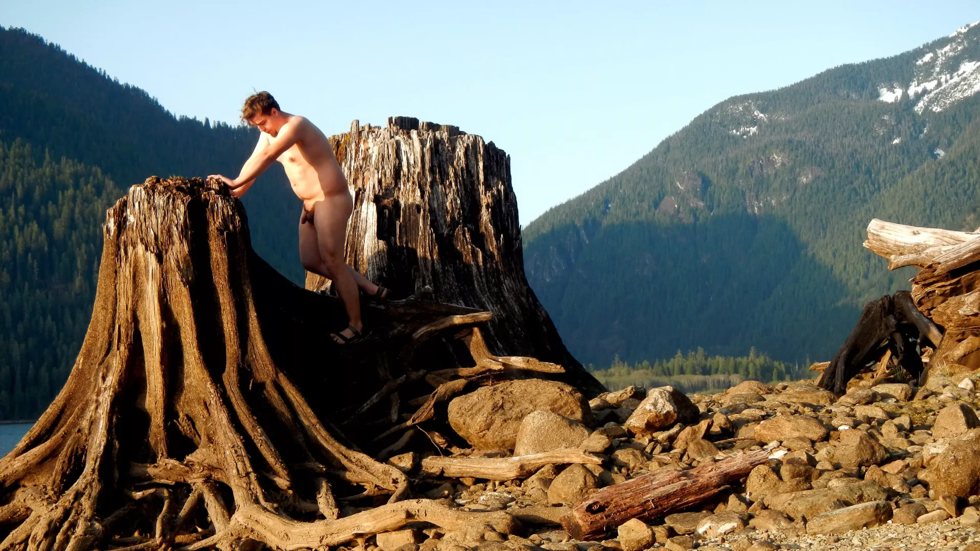 Climbing around by my campsite