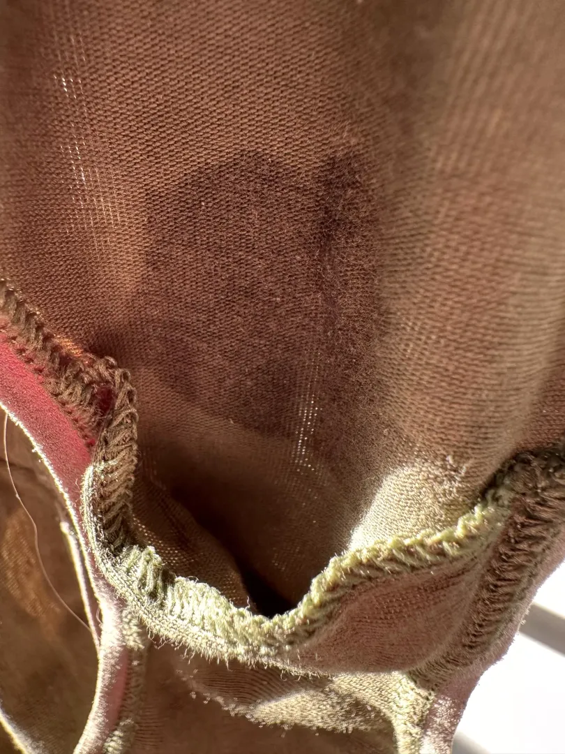 Close up of the wet spot & my panty gusset