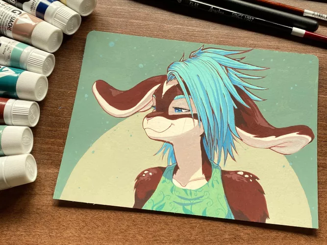 Clover Portrait - Traditional Acryla Gouache Art [by me]