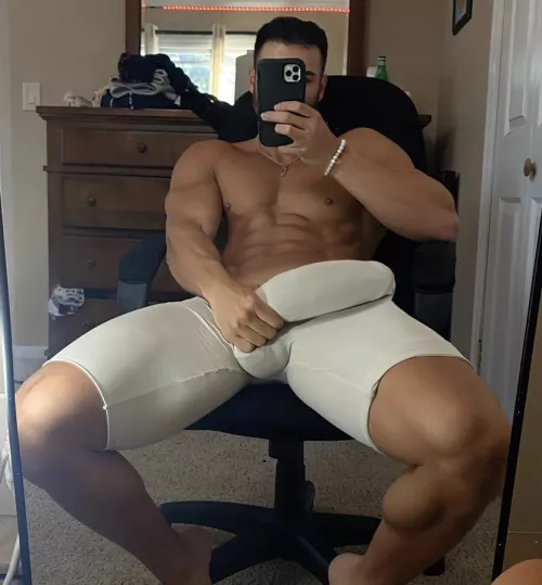 College football player bulge
