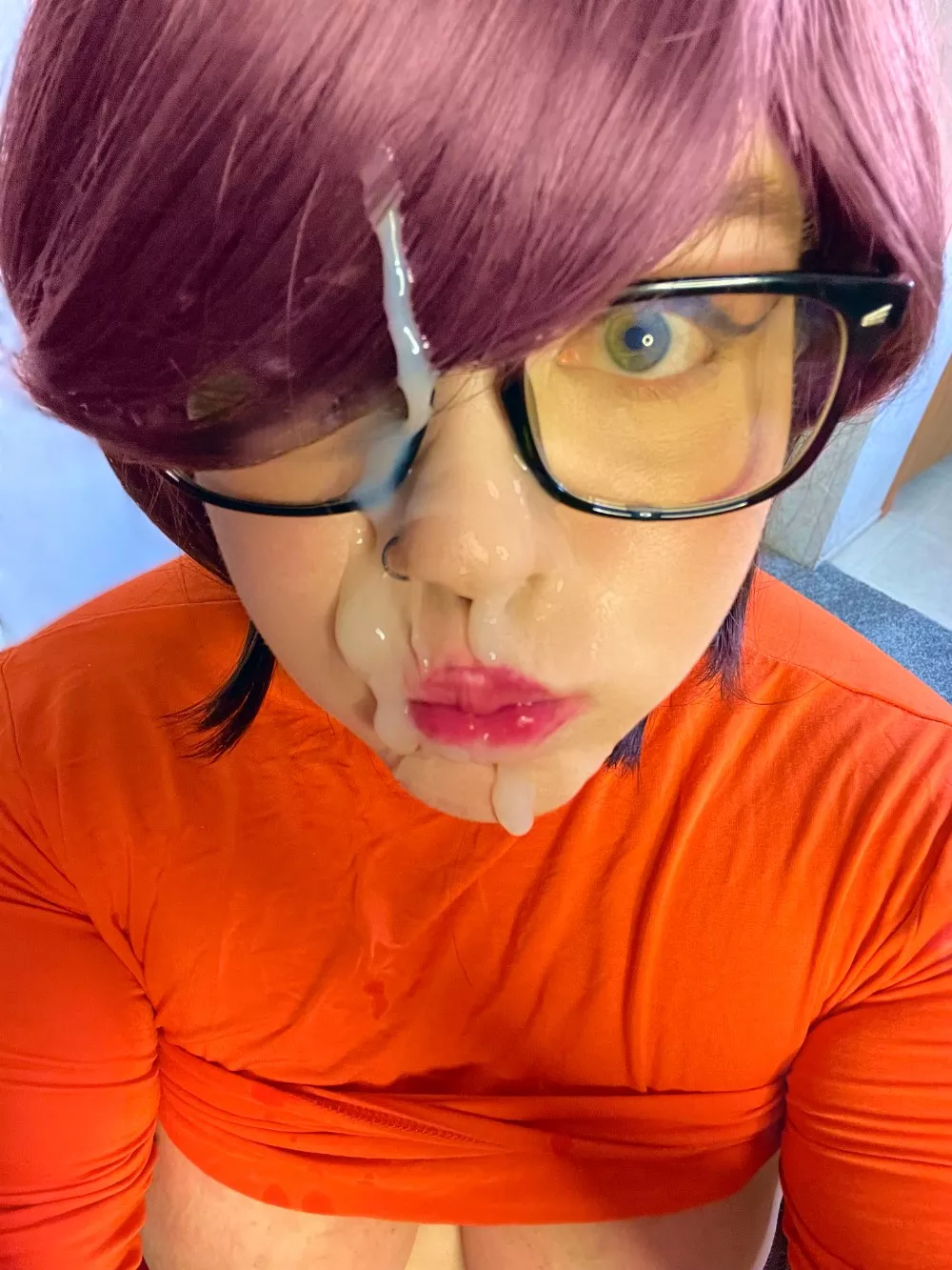 Colored Hair Velma with A Facial Blast is a good look
