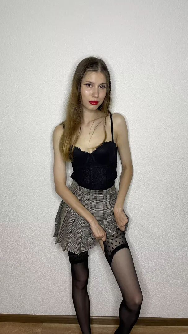 Come closer and see what I'm hiding from you under my skirt
