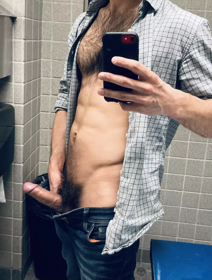 Come milk Daddy’s thick cock in the work bathroom. (20)