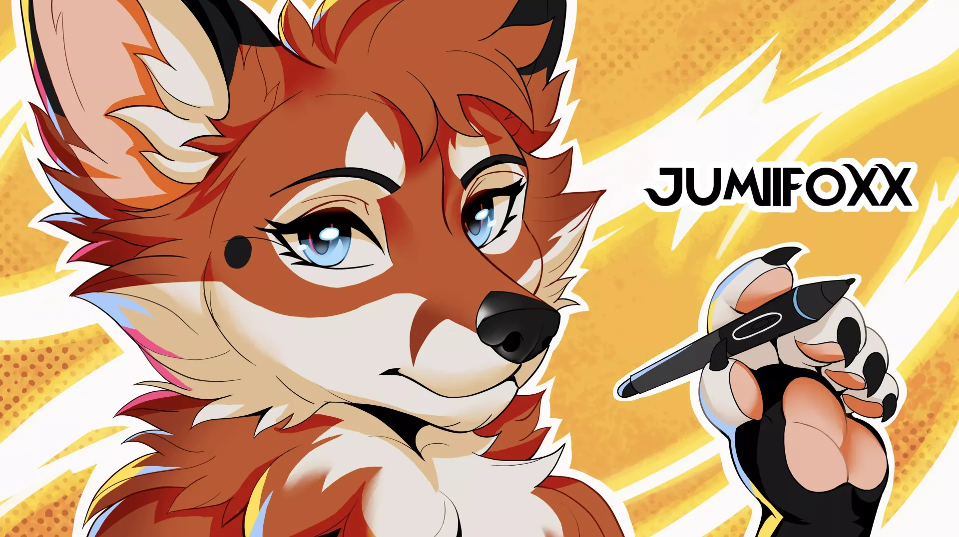 [COMMISSIONS ARE OPEN!] Banner for my Twitter art profile & (more on my Twitter @JumiiFoxx)