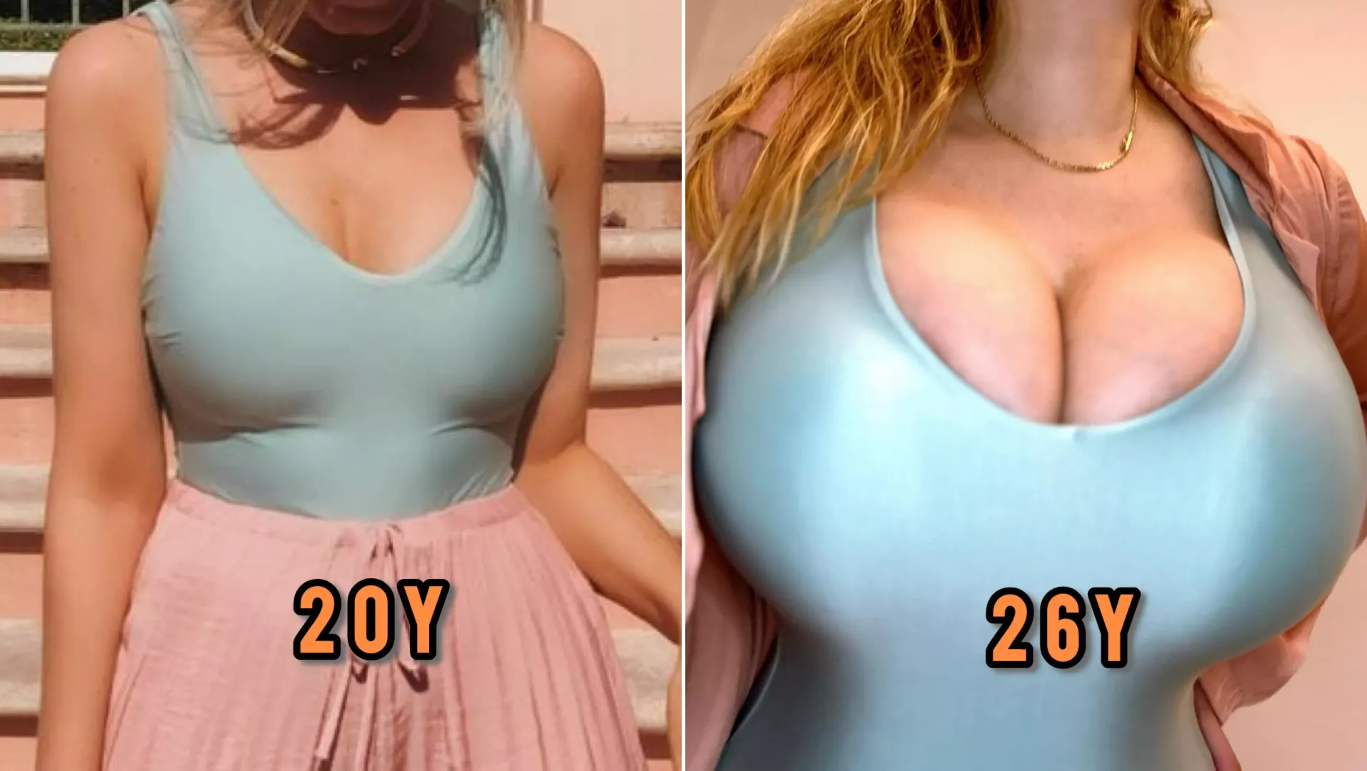 Comparing the fit of the same onepiece 6y apart, what do you think of my development? 