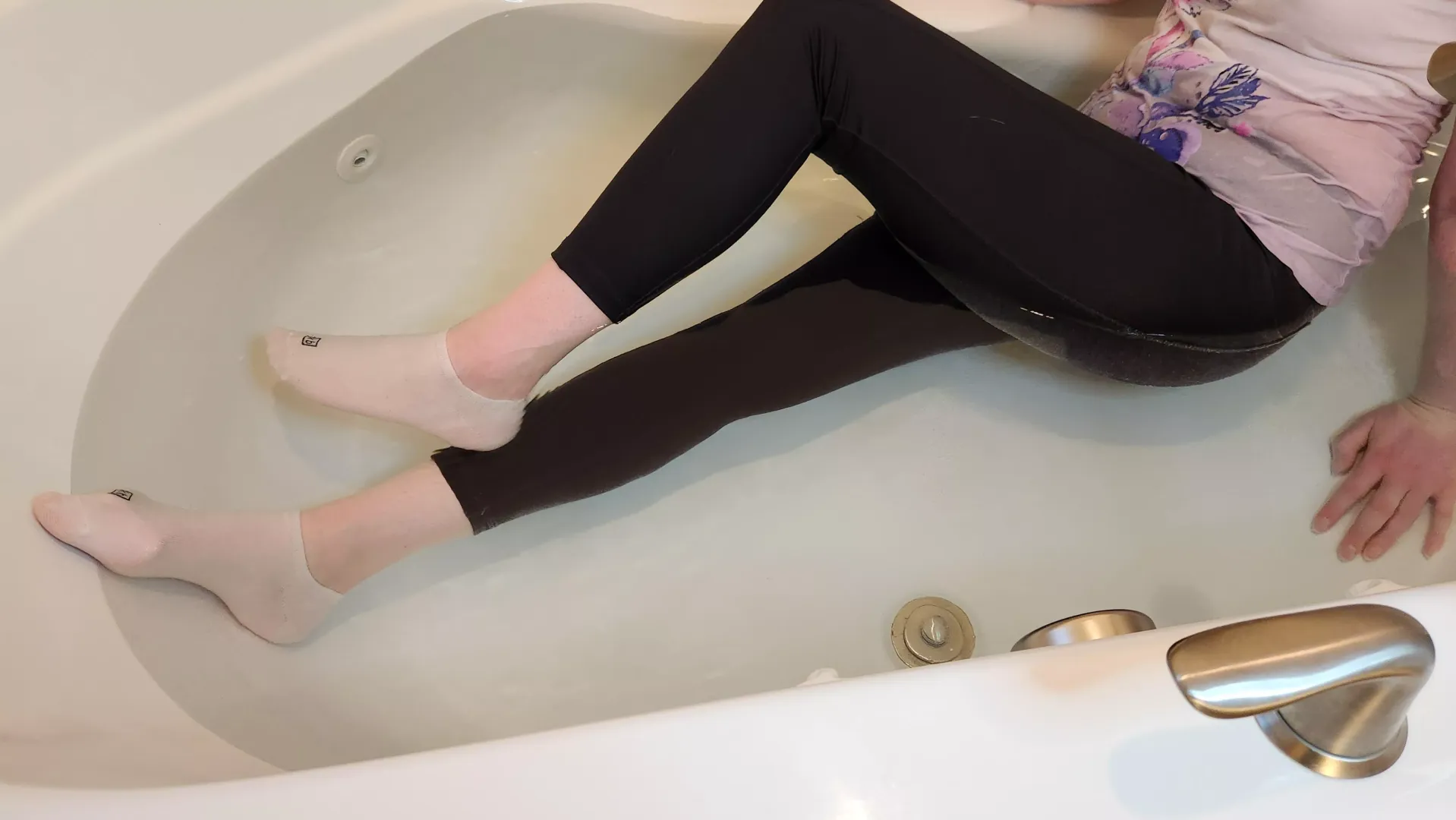 Completely soaked in my rub. Who likes wet socks hehe