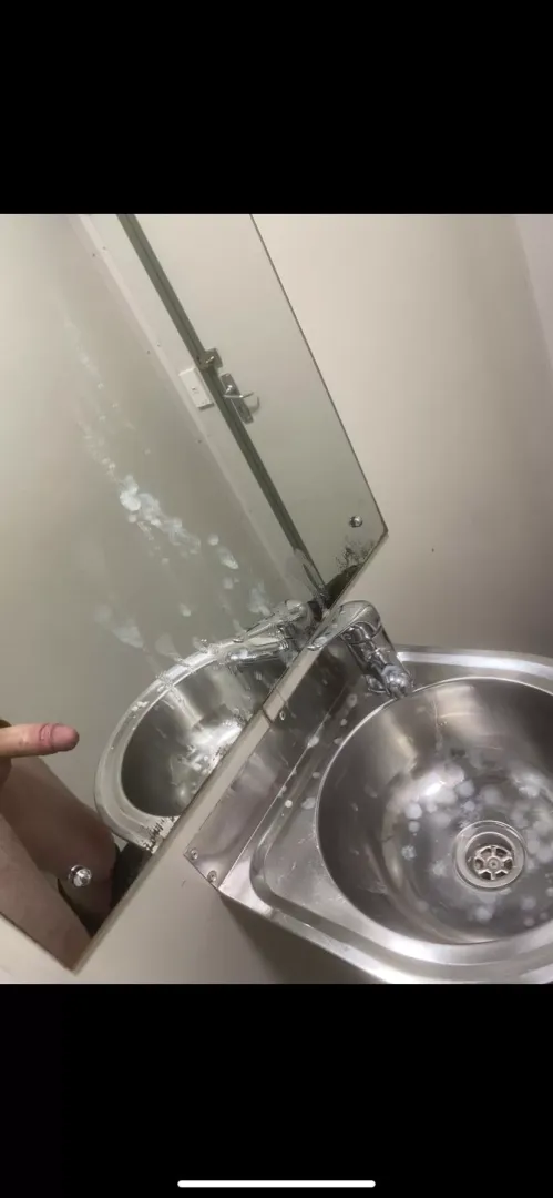 Couldn’t hold it in at work!! My work colleague kept bending over with her fat ass so I made this mess in the bathroom