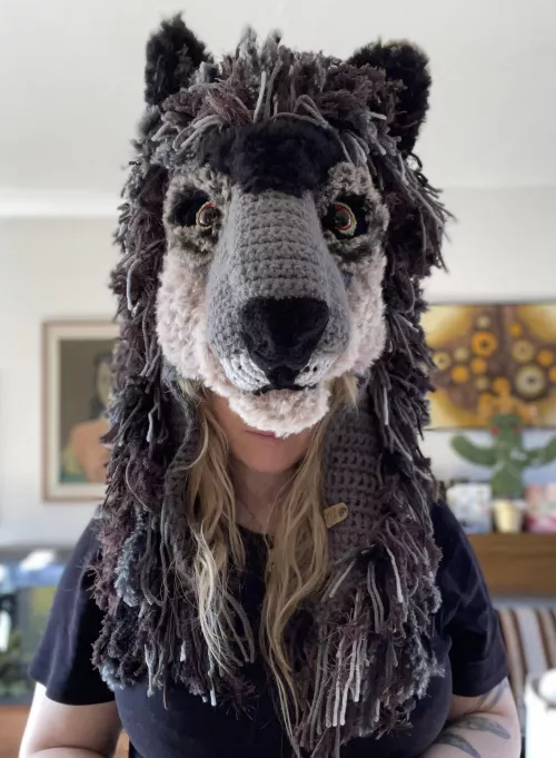 Crochet wolf hat by me 🐺🙂