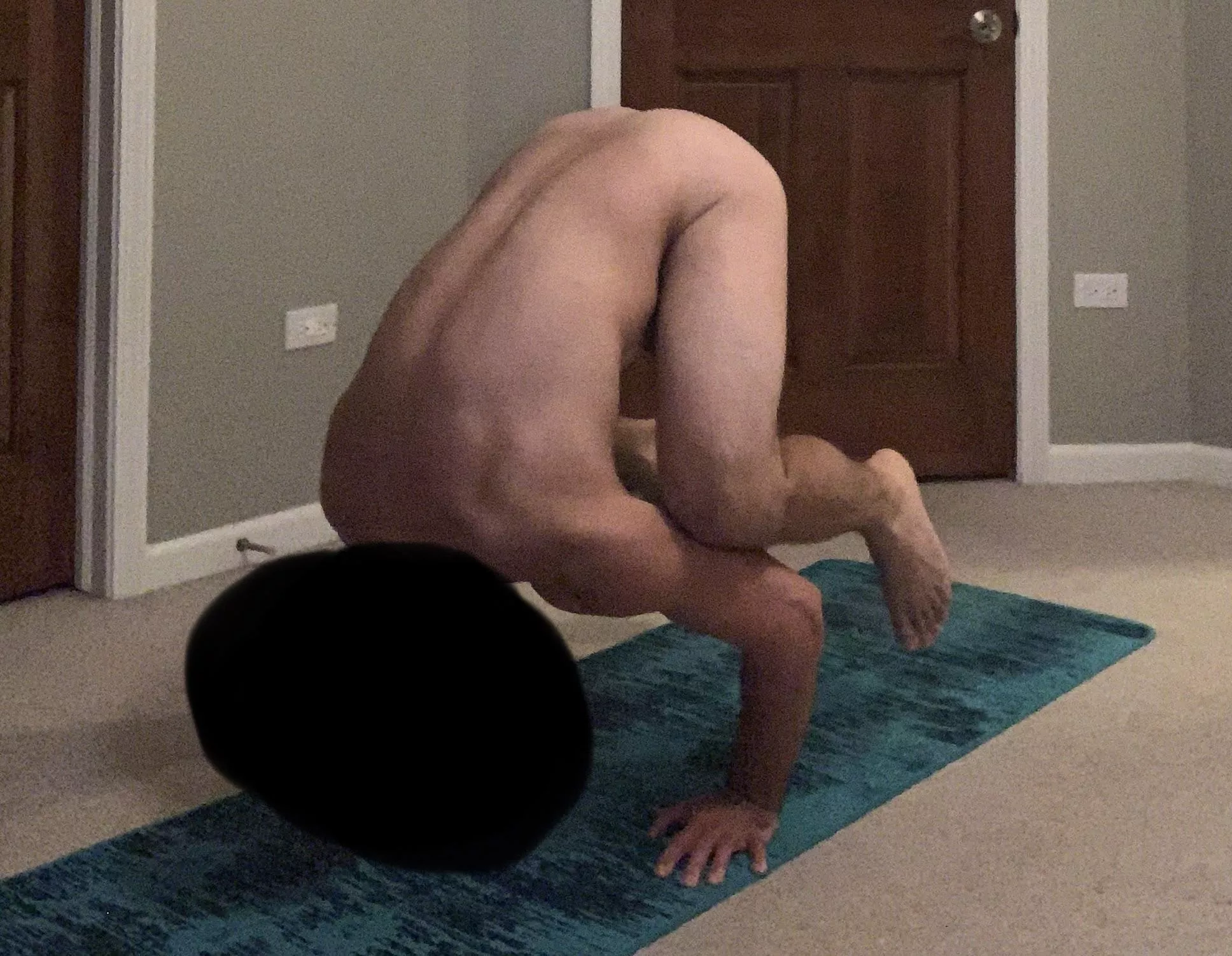 Crow pose. Happy to be able to perform this. A good challenge on my birthday.