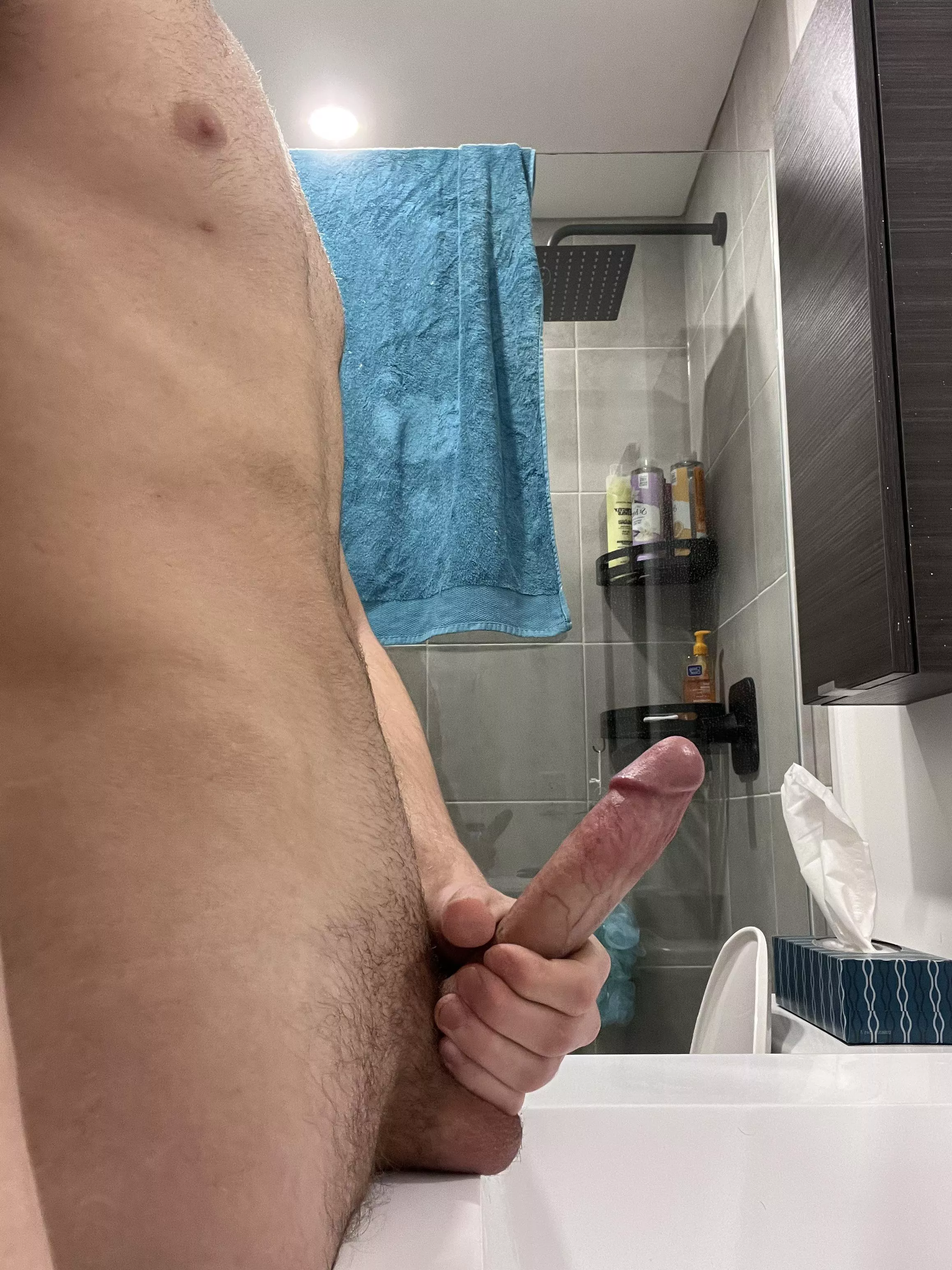 Cum fuck in front of the mirror
