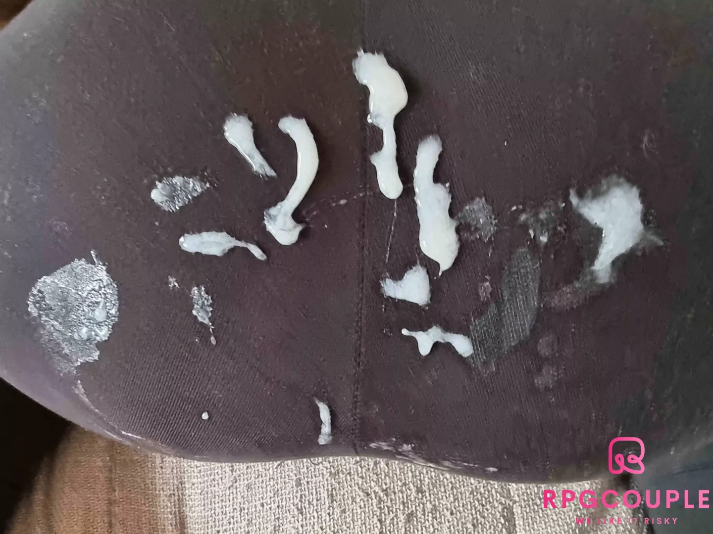 Cumshot on my dark leggings