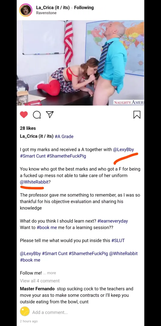 (cuntagram) - @la_crica - I got an A!