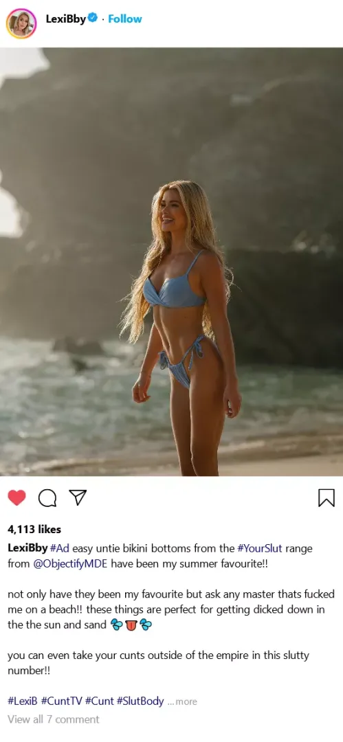 (cuntagram) @LexiBby - beach in blue