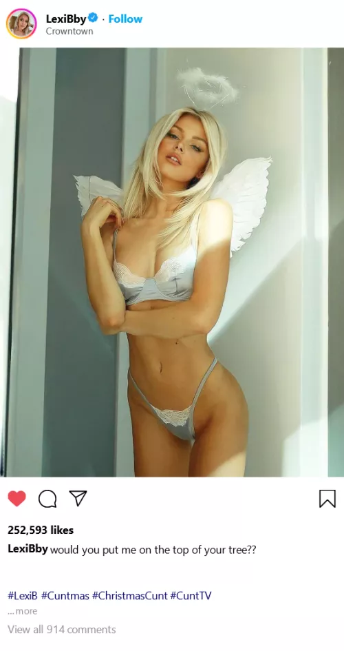 (cuntagram) @LexiBby - the perfect angel for your tree??