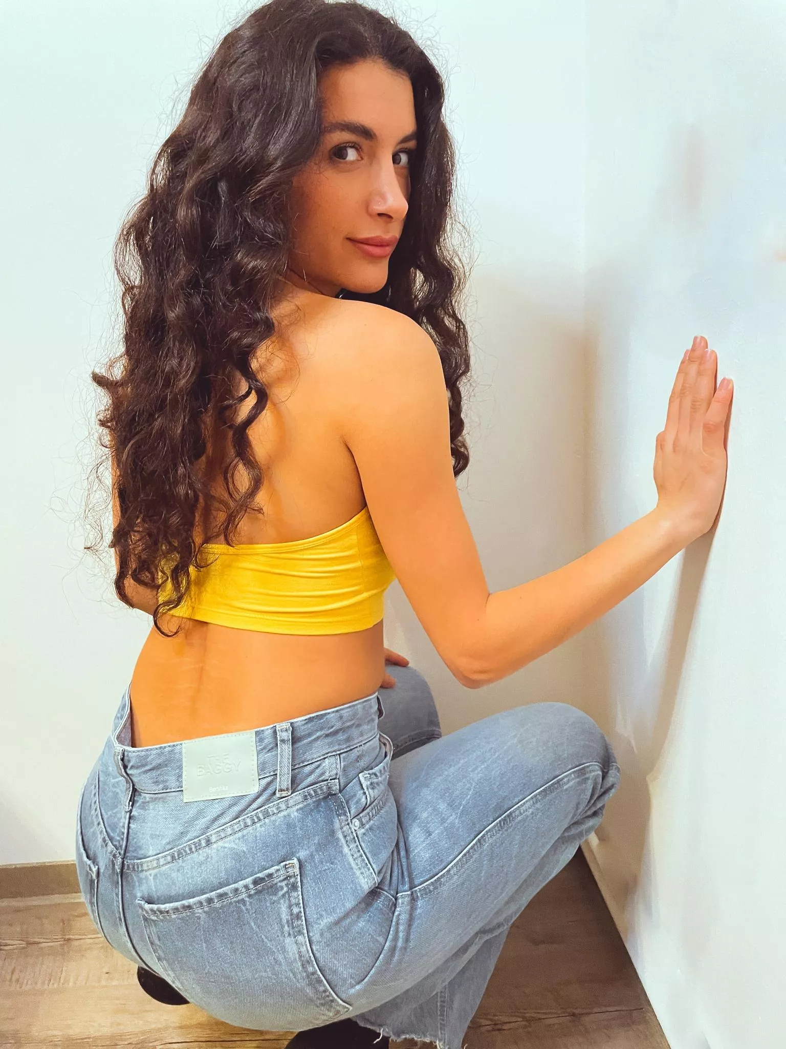 Curls and jeans