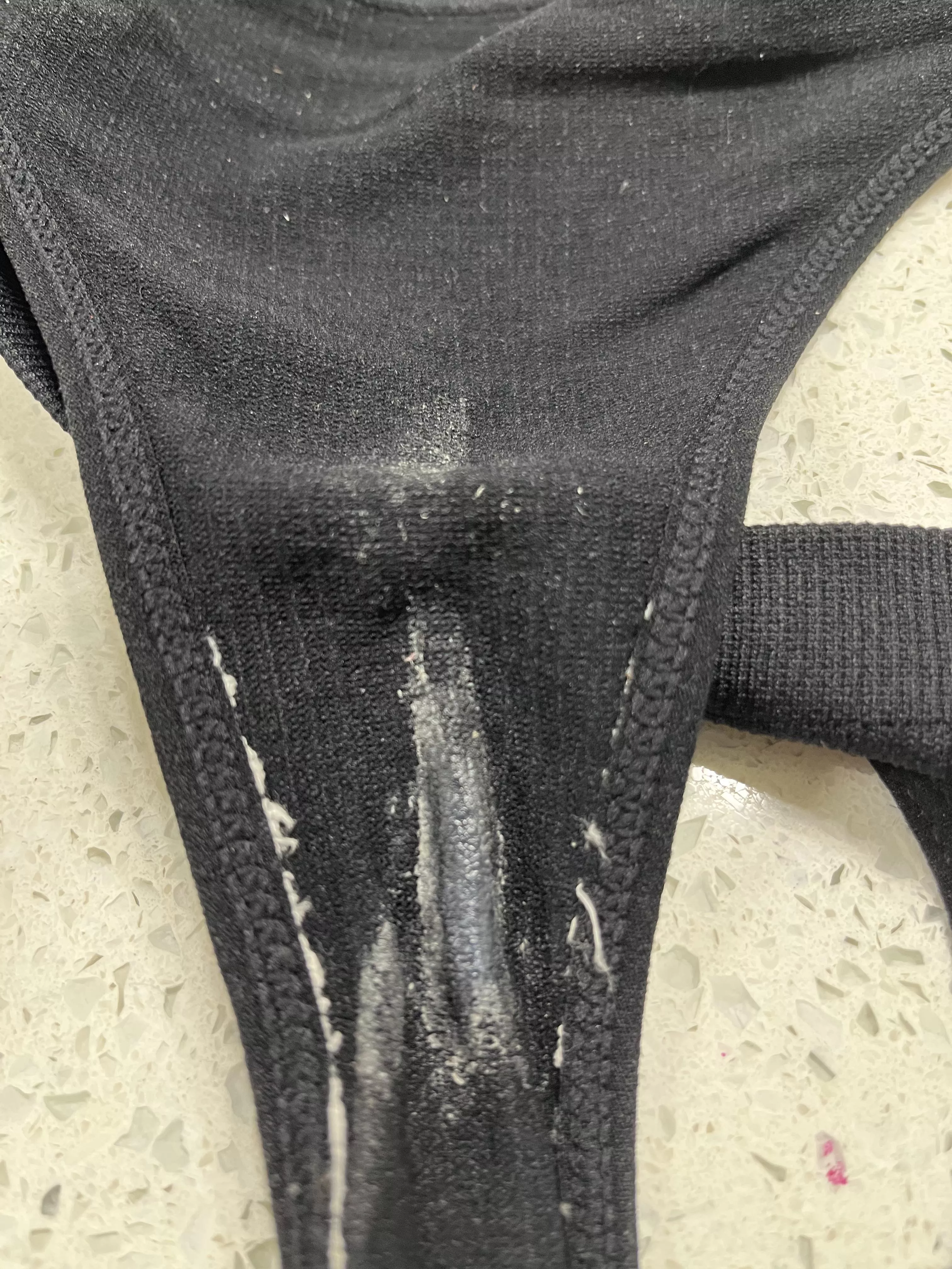 Cut the white gusset out so you can see my cream better 🙈